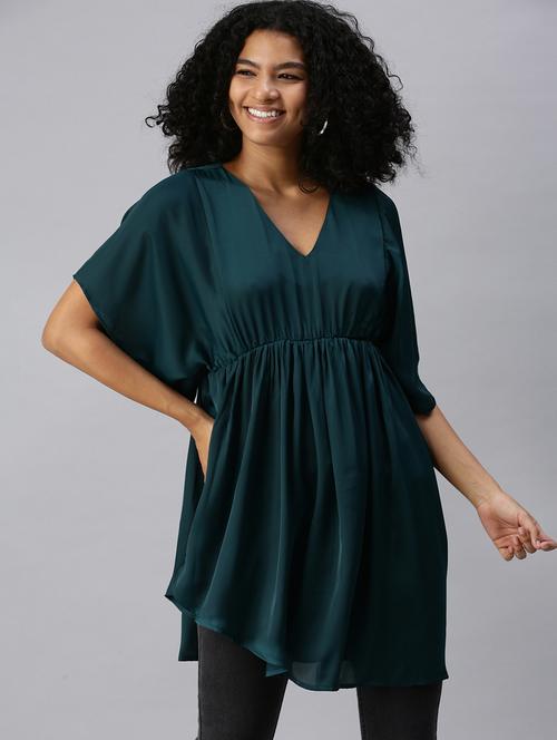 women's fit & flare solid dress - 18337302 - Very Small Image - 1