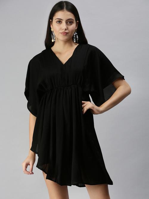 Women's Fit & Flare Solid Dress - 18337304 - Very Small Image - 1