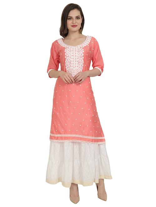 embroidered kurta skirt set - 18337399 - Very Small Image - 1