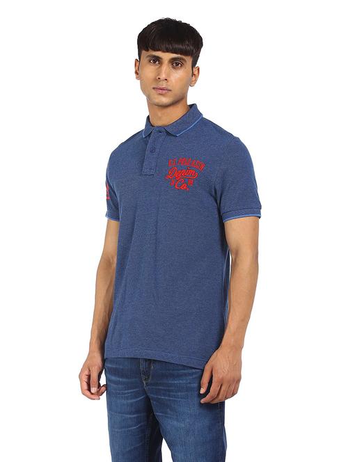 blue solid polo t-shirt - 18337730 - Very Small Image - 1