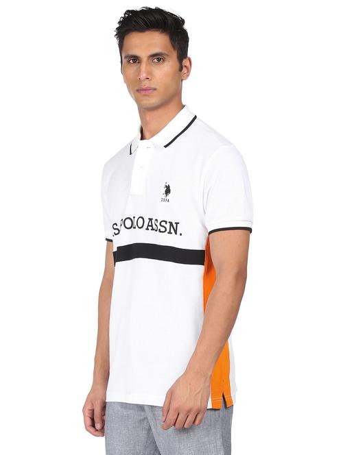 white printed polo t-shirt - 18337879 - Very Small Image - 1
