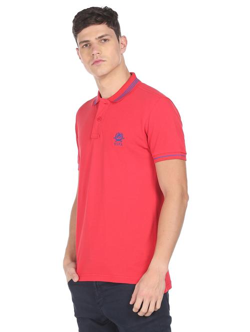 red solid polo t-shirt - 18337989 - Very Small Image - 1