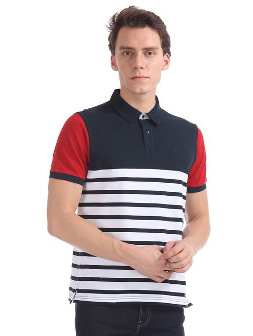 blue strips polo t-shirt - 18338141 - Very Small Image - 1