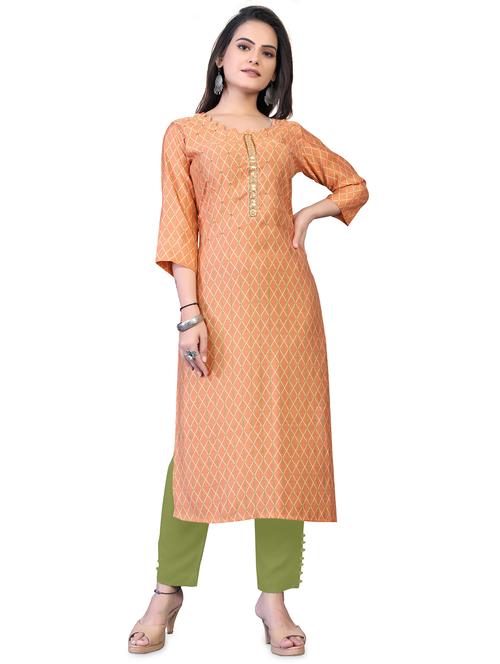 grey printed straight kurta - 18338460 - Very Small Image - 1