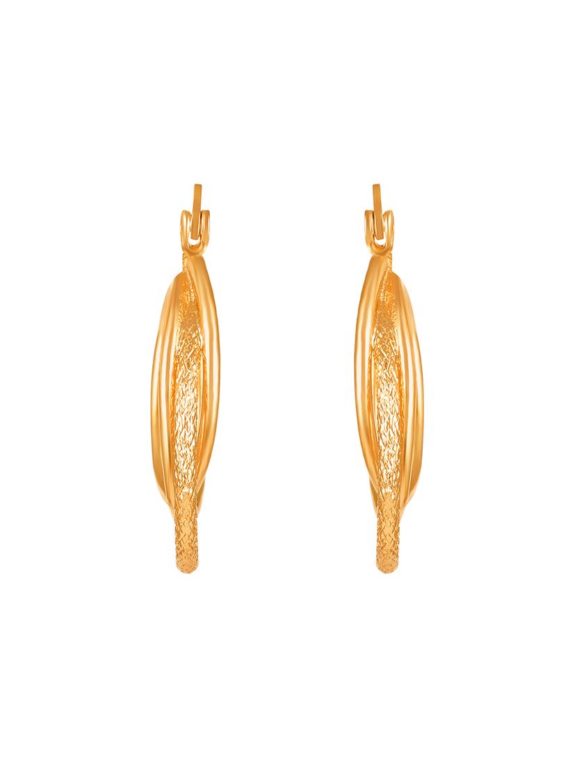 women gold pleated hoop earrings - 18340381 - Zoom Image - 1