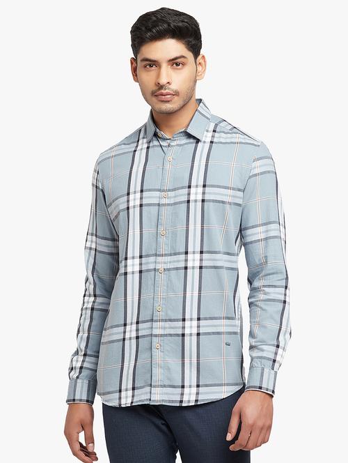 light blue checkered casual shirt - 18340657 - Very Small Image - 1