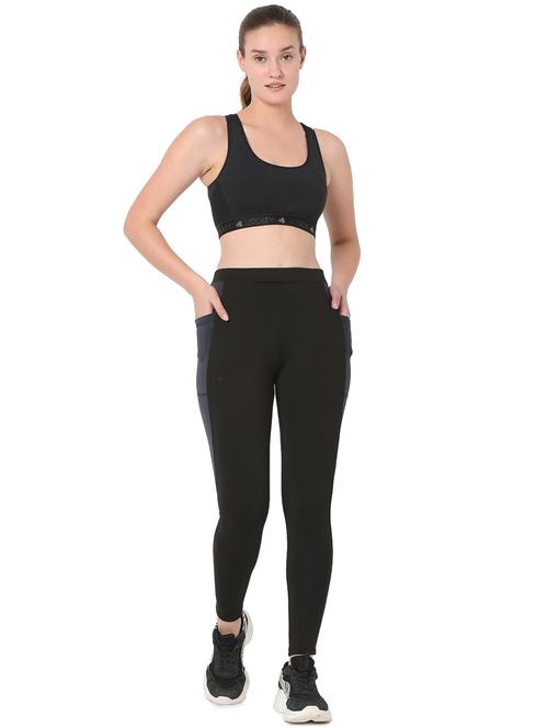 Black High Rise Solid Tights - 18341068 - Very Small Image - 1