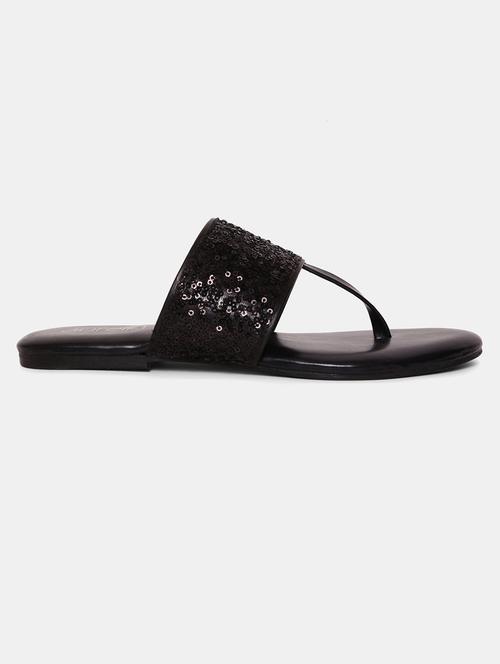 black fabric ethnic sandals - 18341143 - Very Small Image - 1
