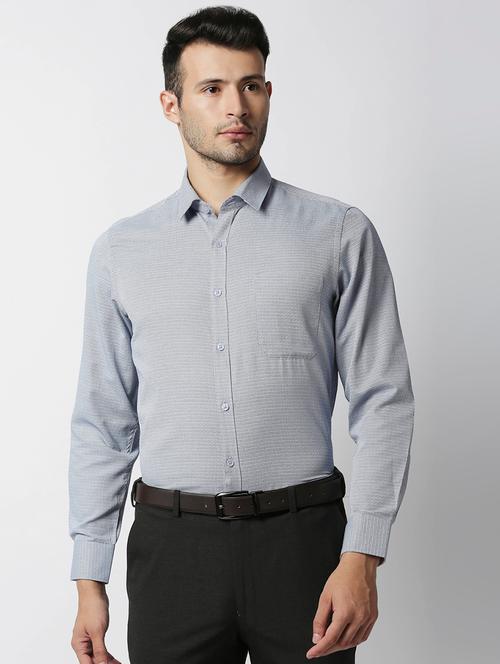blue printed formal shirt - 18341616 - Very Small Image - 1