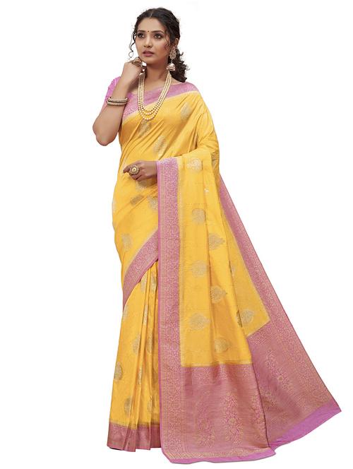 Women's Banarasi Saree With Blouse - 18342205 - Very Small Image - 1
