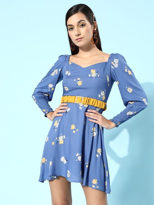 sweetheart neck floral a-line dress - 18342917 - Very Small Image - 1