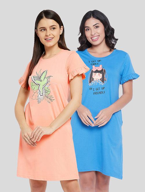 pack of 2 printed sleepshirt  - 18343122 - Very Small Image - 1