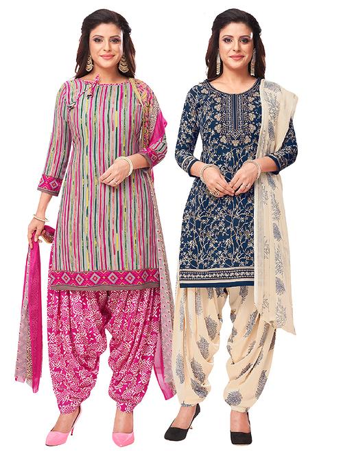 set of 2 unstitched suit set - 18344076 - Very Small Image - 1