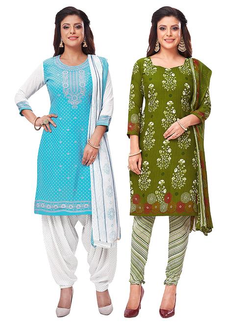 set of 2 unstitched suit set - 18344102 - Very Small Image - 1