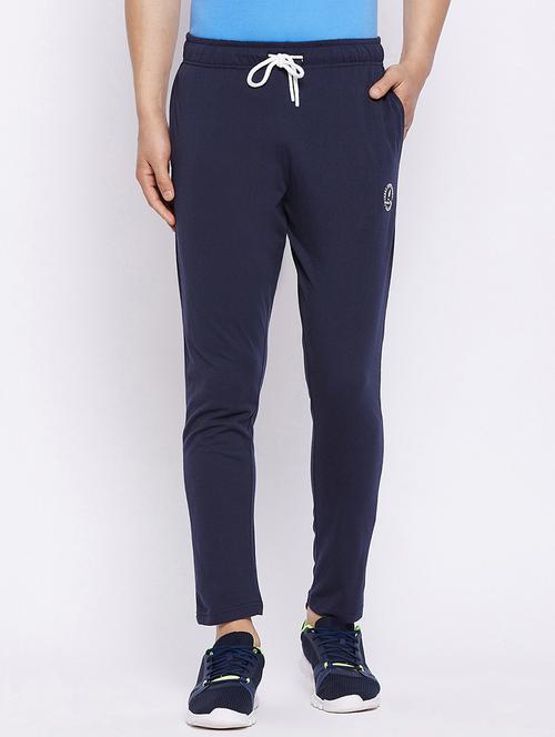 navy blue solid track pant - 18344580 - Very Small Image - 1