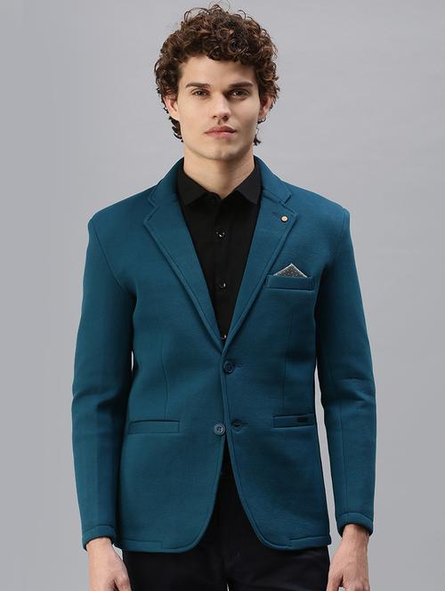 teal solid casual blazer - 18344834 - Very Small Image - 1
