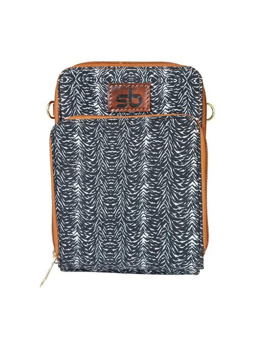 black printed regular sling bag - 18345262 - Very Small Image - 1