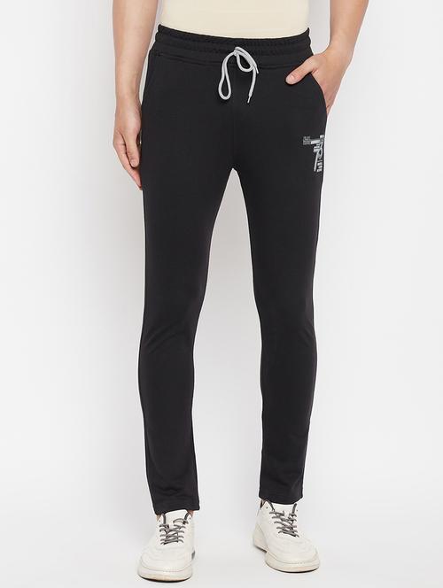 black solid full length track pant - 18345807 - Very Small Image - 1