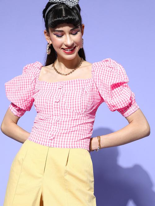 women's blouson square neck top - 18346326 - Very Small Image - 1