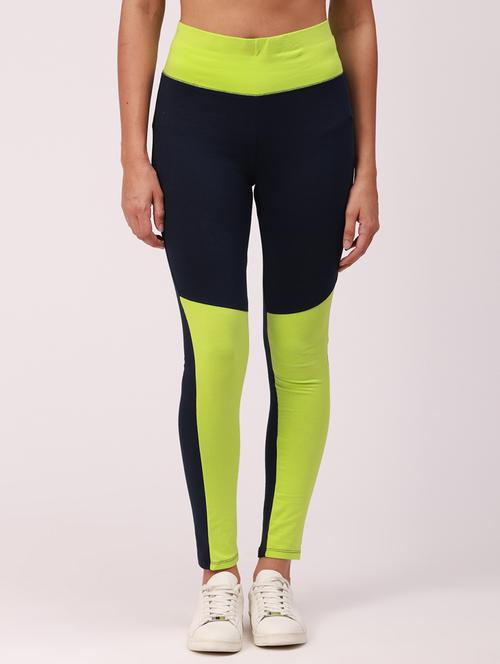 color block ankle length active wear tights - 18346491 - Very Small Image - 1