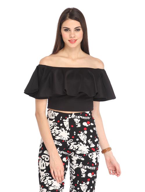 off shoulder solid top - 18347518 - Very Small Image - 1