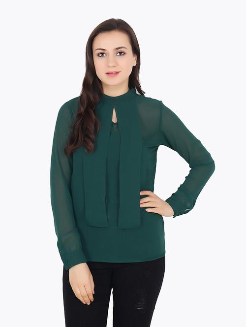 key hole neck solid top  - 18347526 - Very Small Image - 1