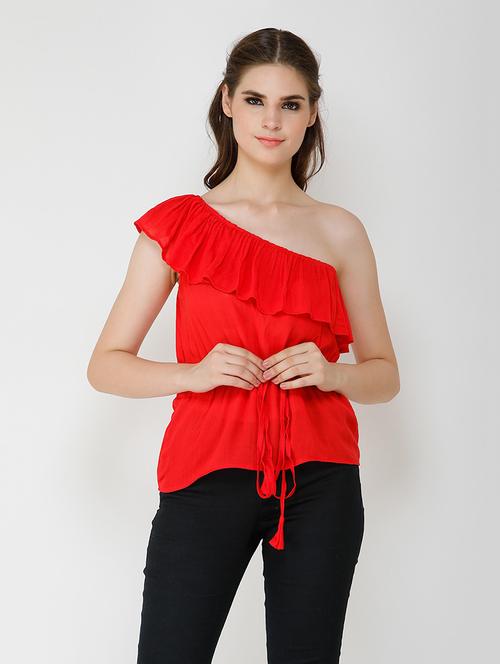 single shoulder solid top  - 18347570 - Very Small Image - 1