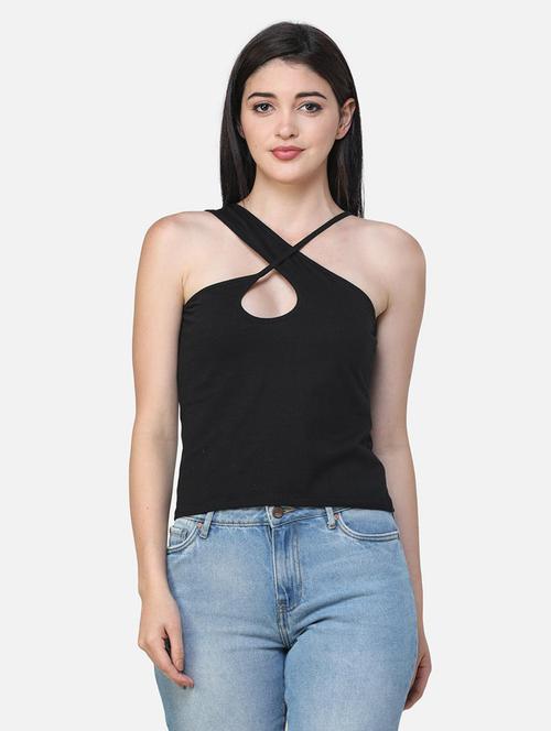 halter neck solid top - 18347726 - Very Small Image - 1