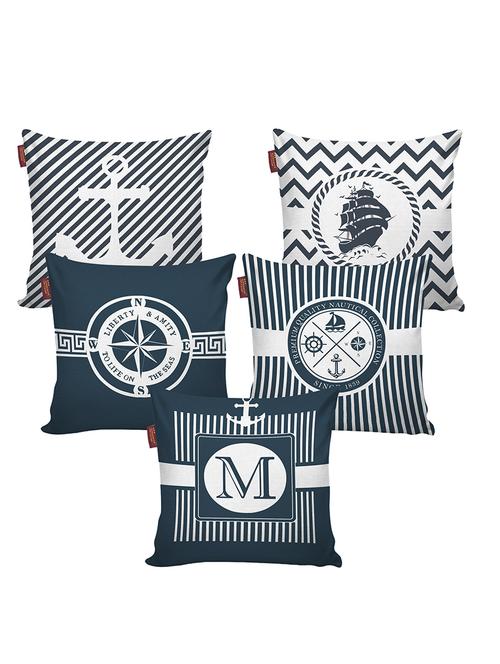 aerohaven set of 5 designer decorative throw pillow/cushion covers - cc118 - (18 inch x 18 inch, multicolour) - 18351100 - Very Small Image - 1