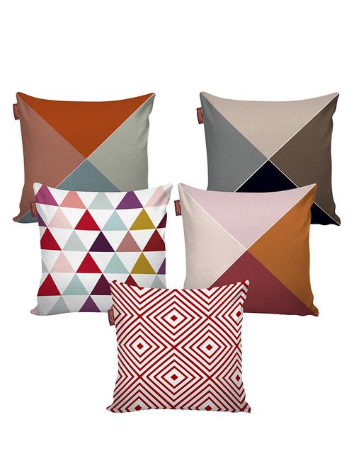 aerohaven set of 5 designer decorative throw pillow/cushion covers - cc137 - (18 inch x 18 inch, multicolour) - 18351103 - Very Small Image - 1