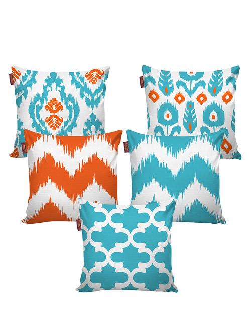 aerohaven set of 5 designer decorative throw pillow/cushion covers - cc144 - (18 inch x 18 inch, multicolour) - 18351110 - Very Small Image - 1