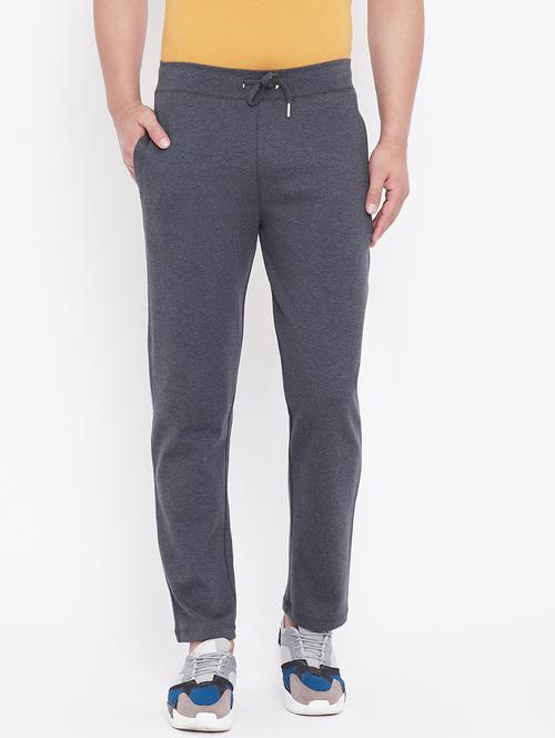 grey solid full length track pant - 18351315 - Very Small Image - 1