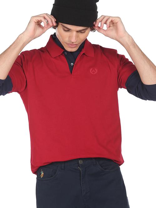 red solid polo t-shirt - 18352362 - Very Small Image - 1