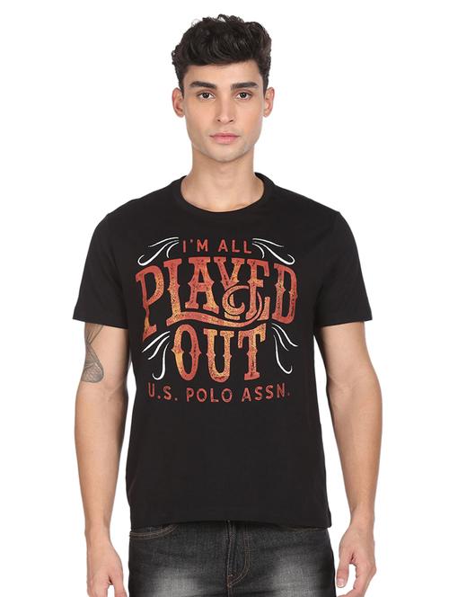 black chest-printed t-shirt - 18352393 - Very Small Image - 1