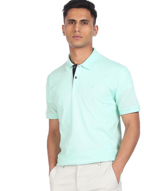 blue solid polo t-shirt - 18352447 - Very Small Image - 1