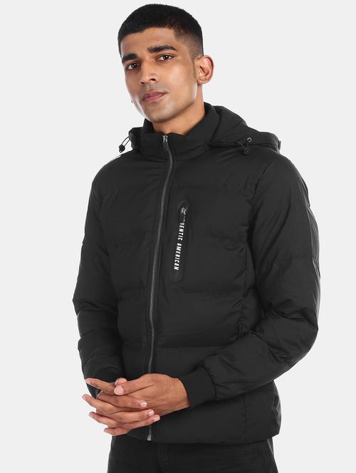 black solid casual jacket - 18352684 - Very Small Image - 1