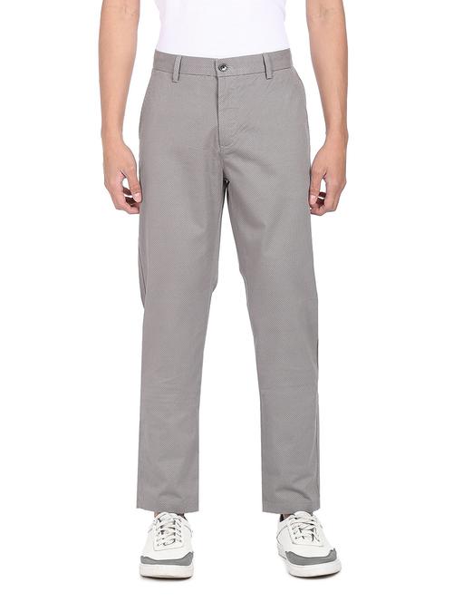 Grey Textured Flat Front Formal Trouser - 18352774 - Very Small Image - 1