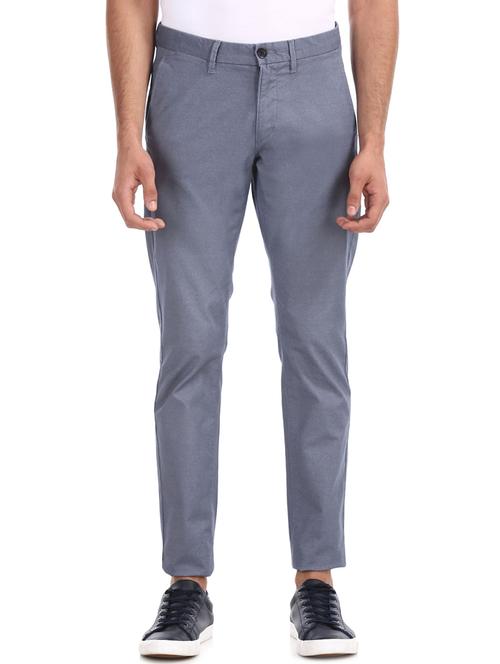 blue solid casual trouser - 18352893 - Very Small Image - 1