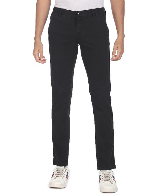 black solid casual trouser - 18352933 - Very Small Image - 1
