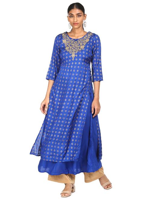  printed anarkali kurta - 18353067 - Very Small Image - 1