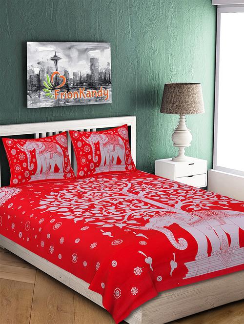 animal print double bedsheet with two pillow covers - 18354358 - Very Small Image - 1