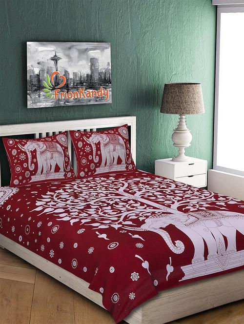animal print double bedsheet with two pillow covers - 18354359 - Very Small Image - 1