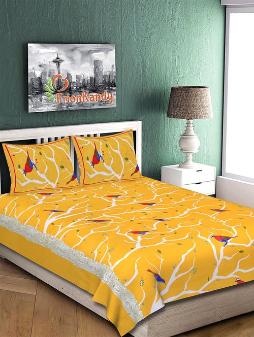 tree print double bedsheet with two pillow covers - 18354364 - Very Small Image - 1