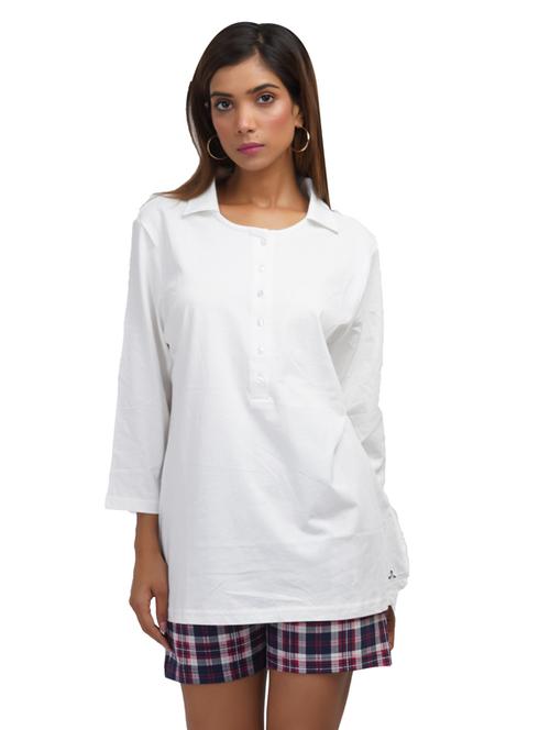 women's straight collared top - 18354547 - Very Small Image - 1