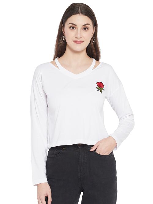 women's straight round neck top - 18354725 - Very Small Image - 1