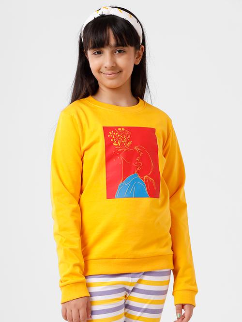 yellow printed sweatshirt - 18354829 - Very Small Image - 1