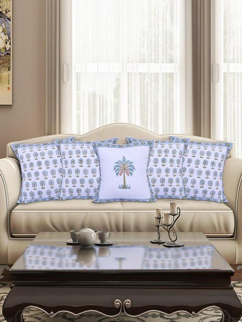 texstylehome pure cotton block print jaipuri style cushion cover for living room - 18355071 - Very Small Image - 1