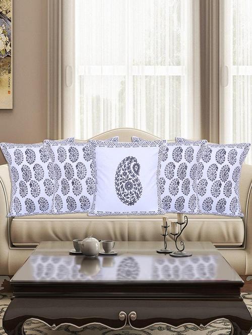 texstylehome pure cotton block print jaipuri style cushion cover for living room - 18355077 - Very Small Image - 1