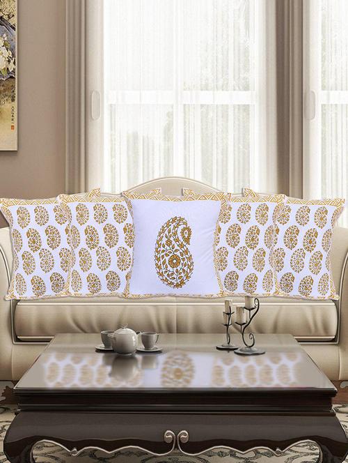 texstylehome pure cotton block print jaipuri style cushion cover for living room - 18355078 - Very Small Image - 1