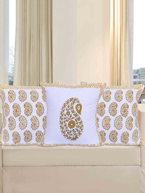 texstylehome pure cotton block print jaipuri style cushion cover for living room - 18355088 - Very Small Image - 1
